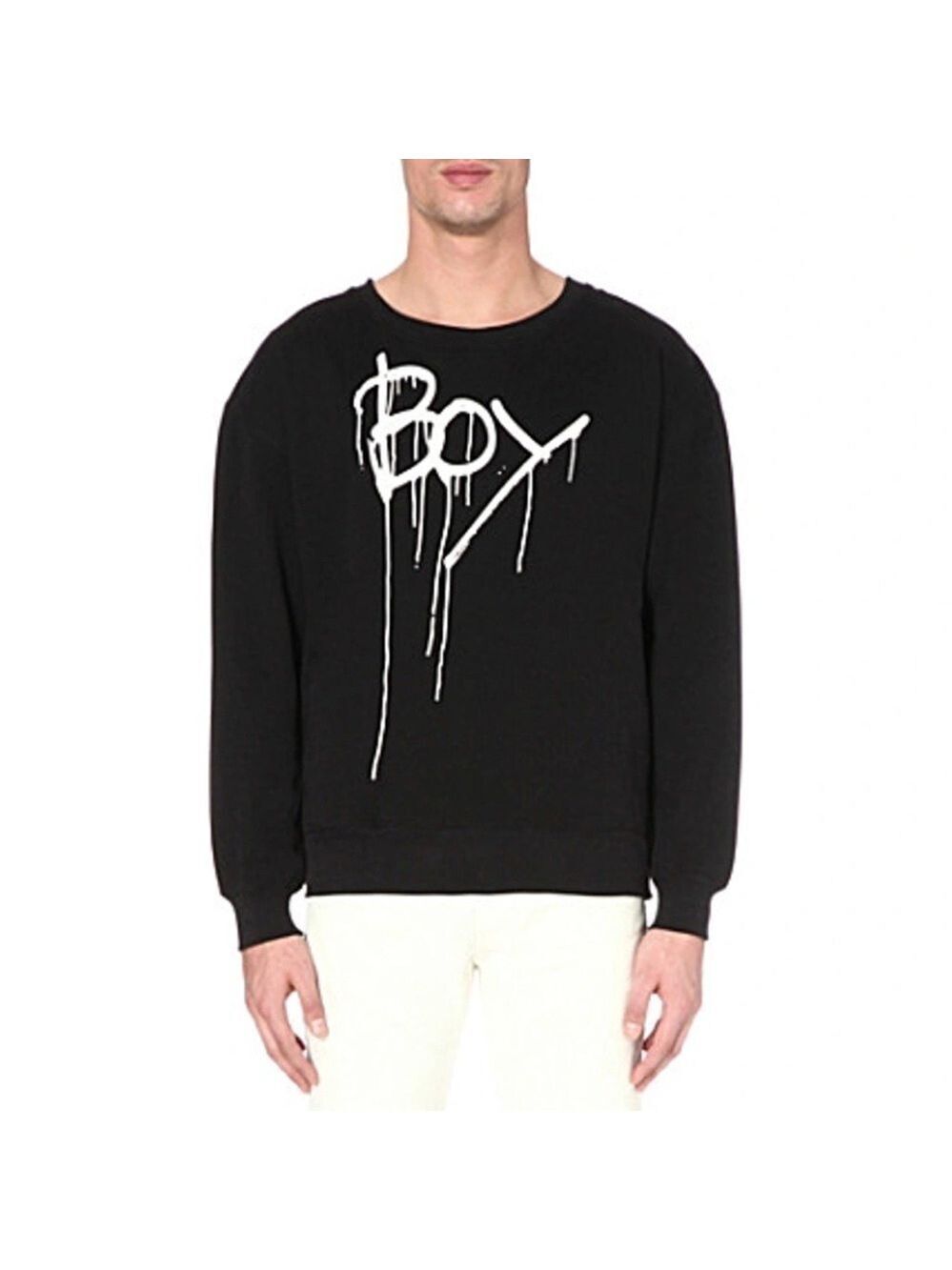 Boy London Drip Print cotton jersey sweatshirt in black dripping effect logo Lg